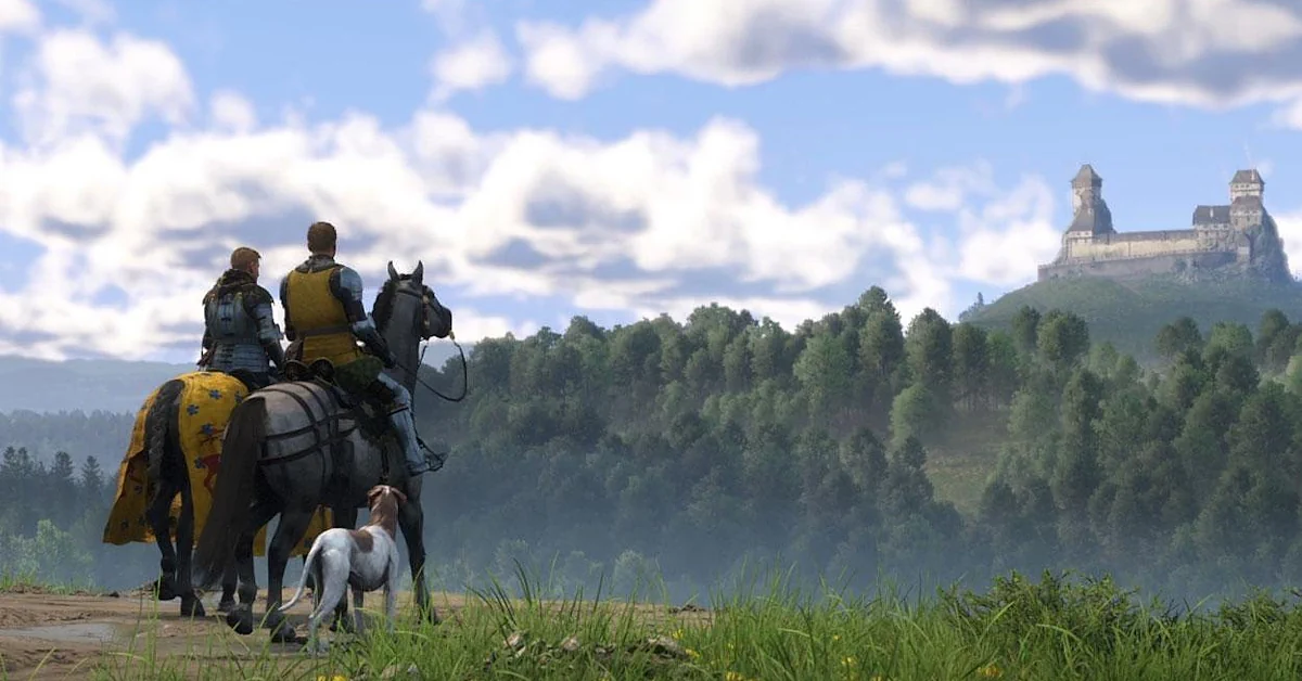 Henry blickt über eine mittelalterliche Landschaft in Kingdom Come: Deliverance 2