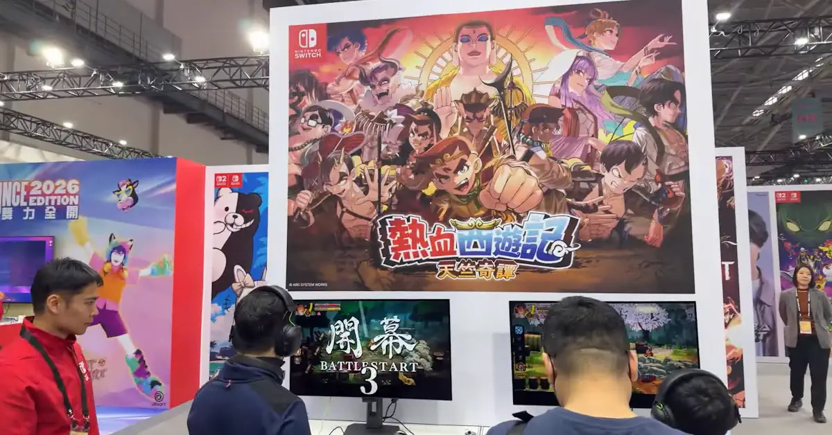 Kunio als Sun Wukong bereitet sich auf eine Schlägerei in River City Saga: Journey to the West vor