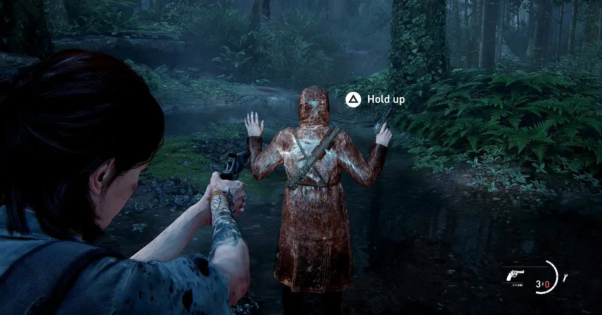 Ellie nutzt Stealth-Taktiken in The Last of Us Part II