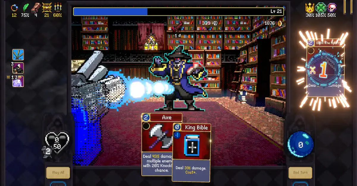 Vampire Crawlers verwandelt das vertraute Chaos von Vampire Survivors in einen strategischen First-Person-Dungeon-Crawler