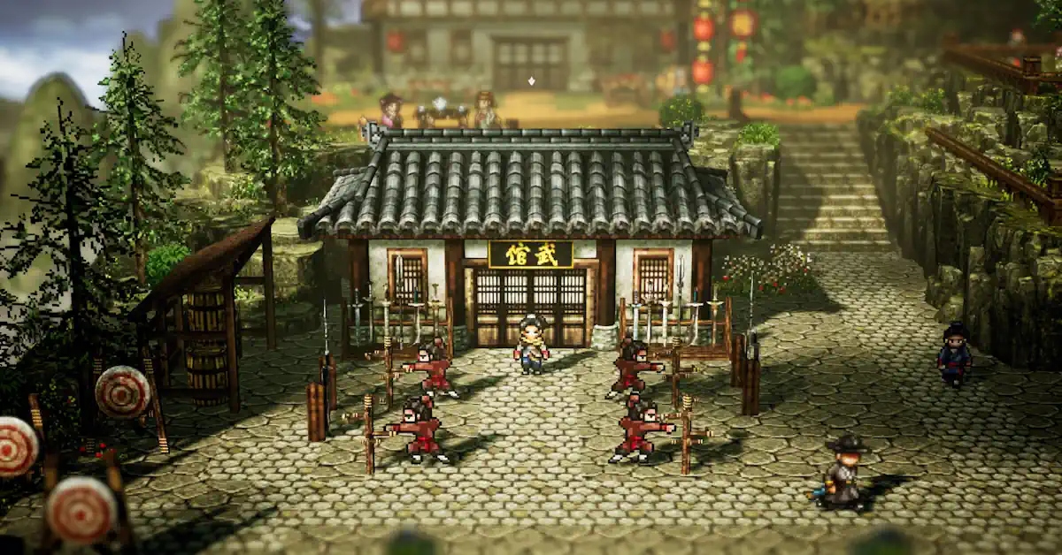 Die 2.5D-Grafik kombiniert klassischen Pixel-Art mit immersiven 3D-Landschaften, die auf der Unreal Engine 4 basieren Die 2.5D-Grafik kombiniert klassischen Pixel-Art mit immersiven 3D-Landschaften, die auf der Unreal Engine 4 basieren
