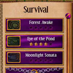 Sparkle 2 Screenshot: Survival-Modus Menü