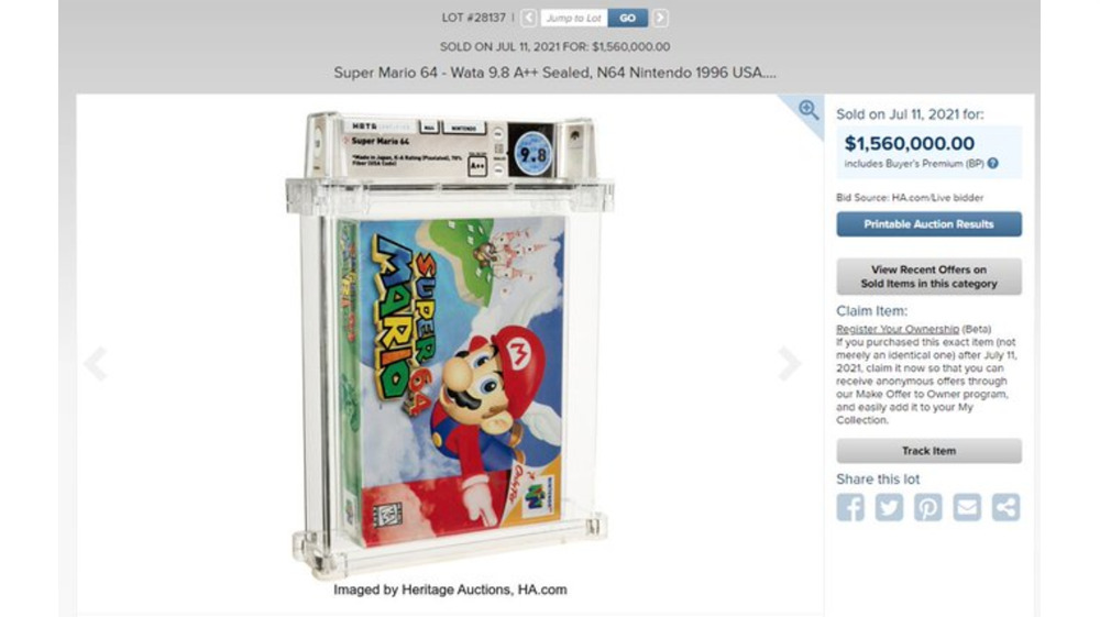 mario 64 sells for record price