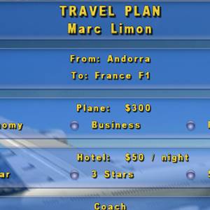 Tennis Elbow Manager - Reiseplan