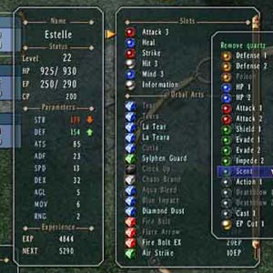 The Legend of Heroes Trails in the Sky Menu