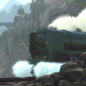 a train in the Swiss alps