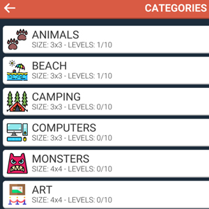 Word Crack Plus - Catégories