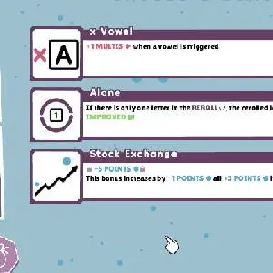 Wordatro - Wahl des Bonus