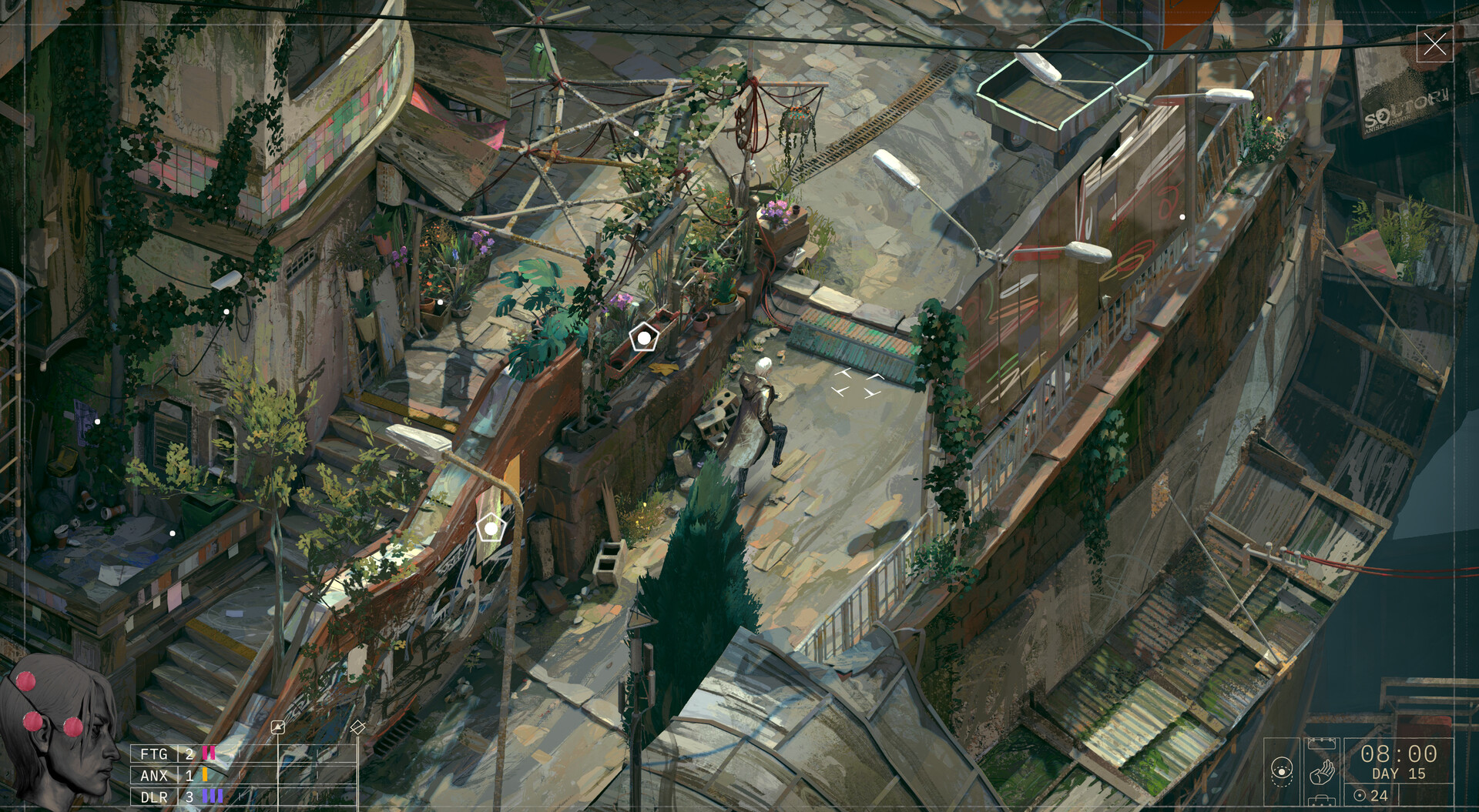 ZERO PARADES: For Dead Spies Dialogszene mit politischer Spionage-RPG-Atmosphäre
